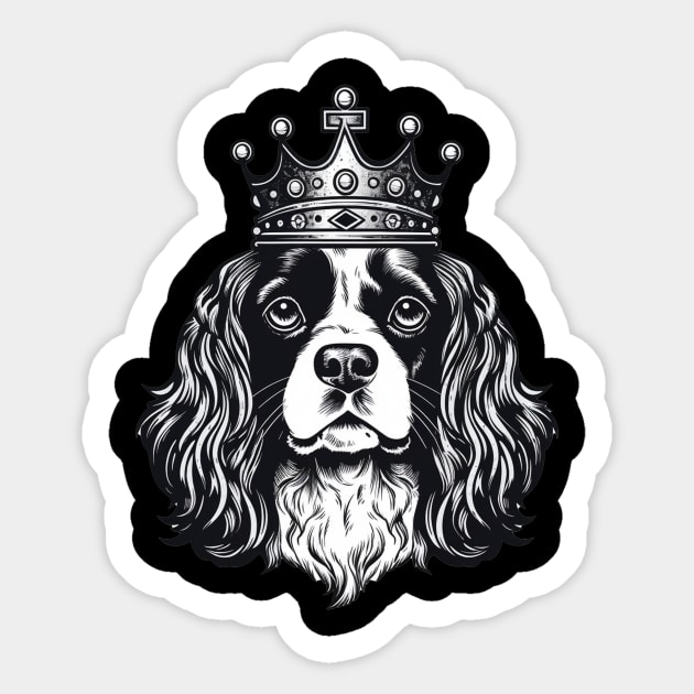 Cavalier King Charles Spaniel Dog wearing a crown Sticker by dukito